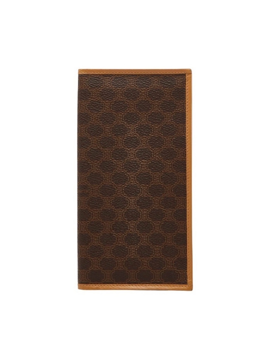 Celine Brown and Tan Patterned Money Clip Wallet